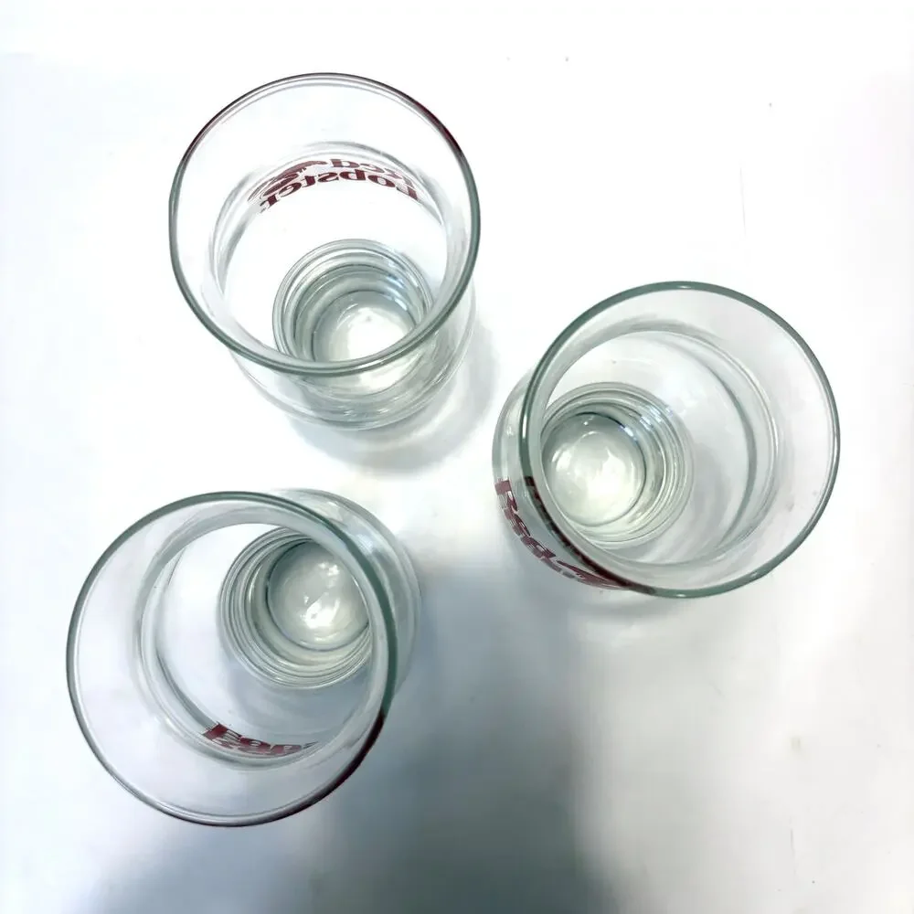 Vintage Red Lobster Hurricane Glasses Set of 3 Restaurant Logo 7